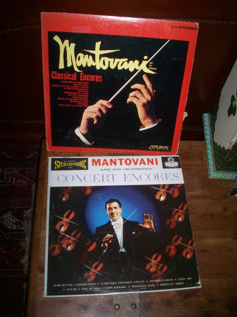 Mantovani CLASSICAL ENCORES & Concert - 2 pc Vinyl LPs, Records are pristine